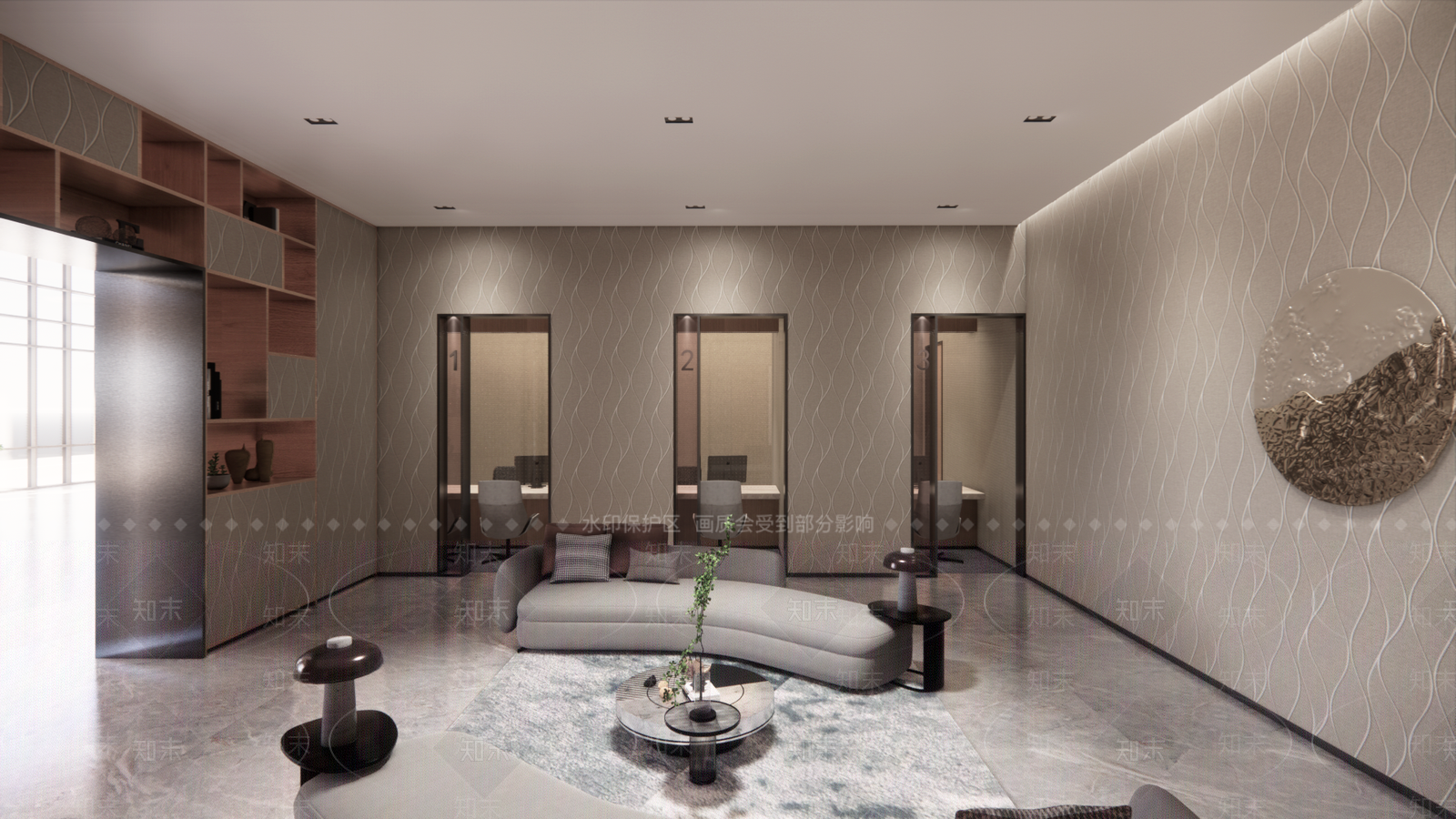 现代银行办事大厅SU模型下载【ID:1106245044】