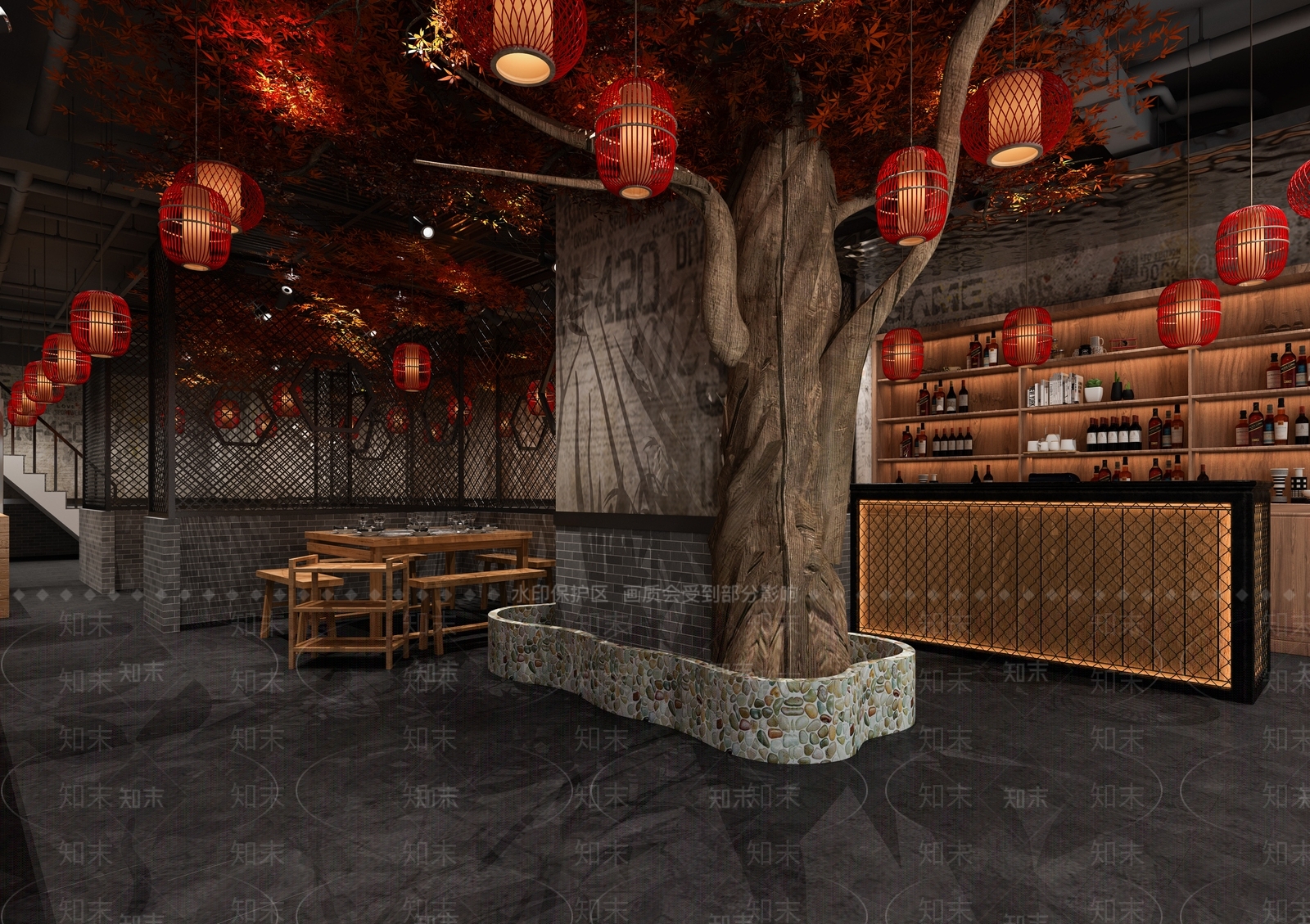 现代火锅店3D模型下载【ID:1106247475】