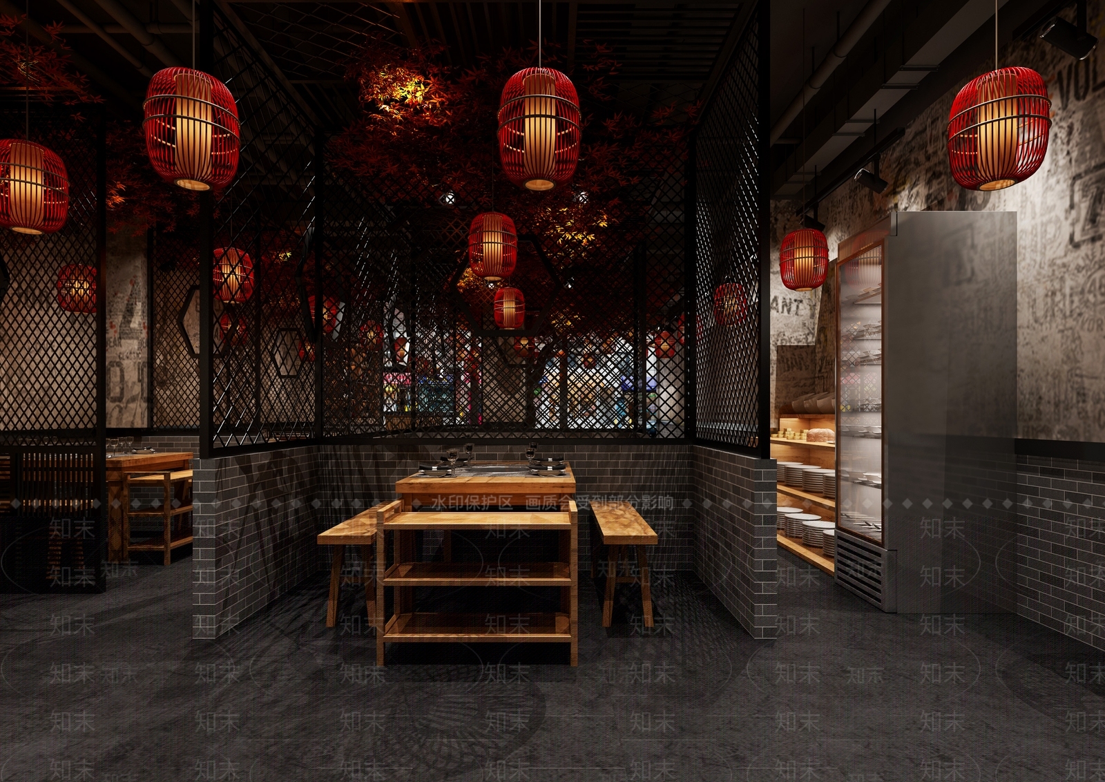 现代火锅店3D模型下载【ID:1106247475】