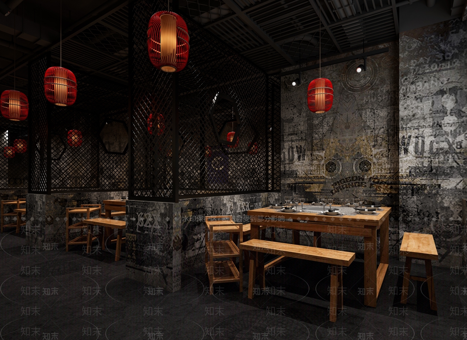 现代火锅店3D模型下载【ID:1106247475】
