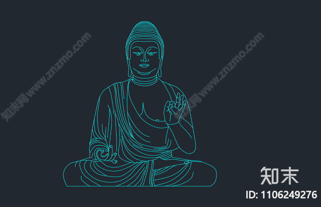 佛像立面施工图下载【ID:1106249276】