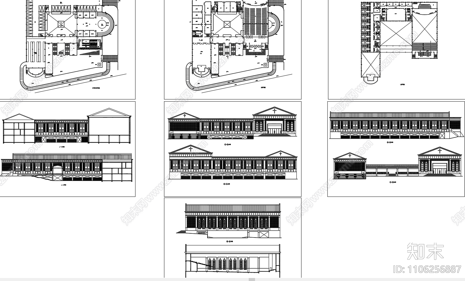 欧式教堂方案图施工图下载【ID:1106256887】