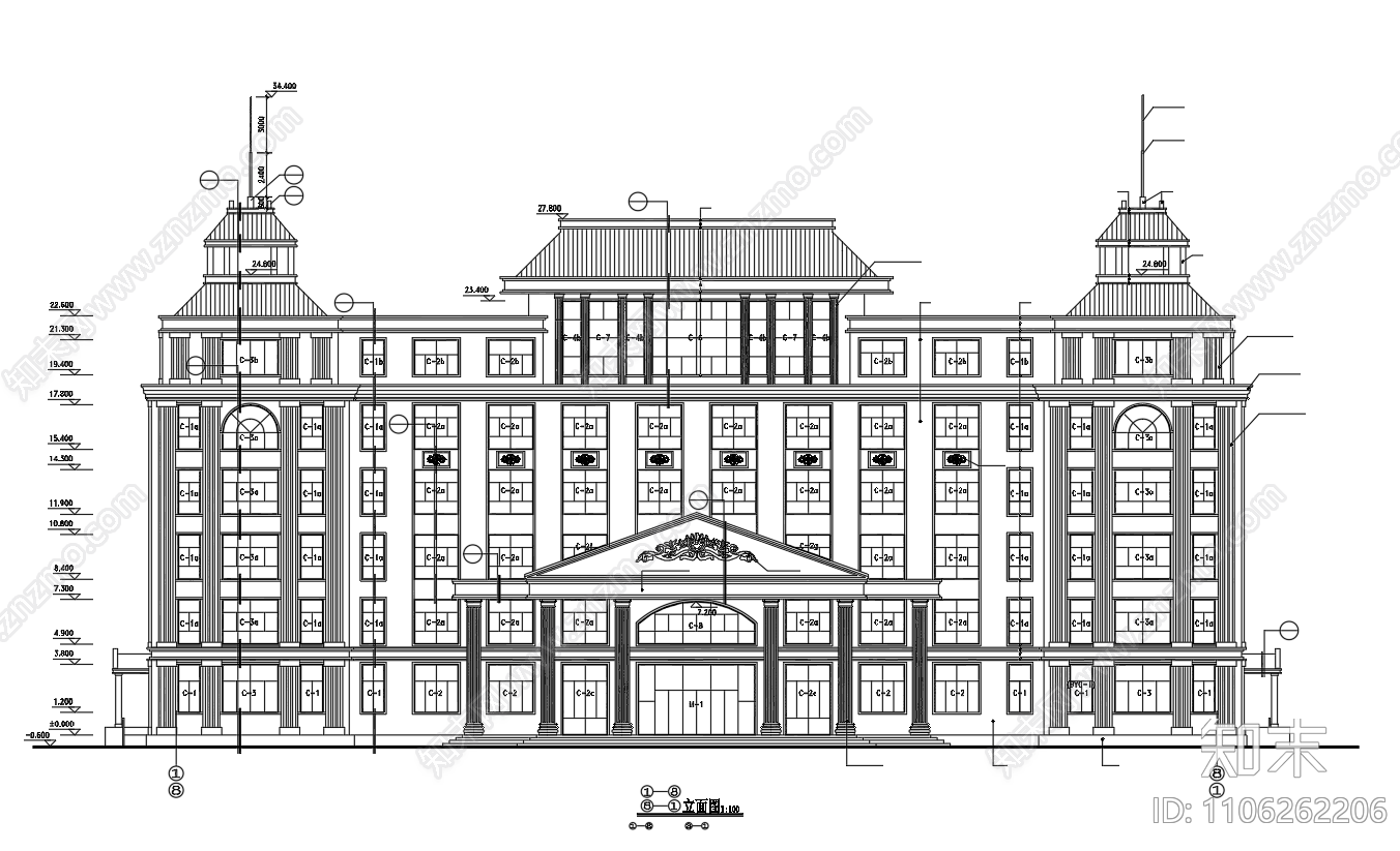 欧式办公楼施工图下载【ID:1106262206】