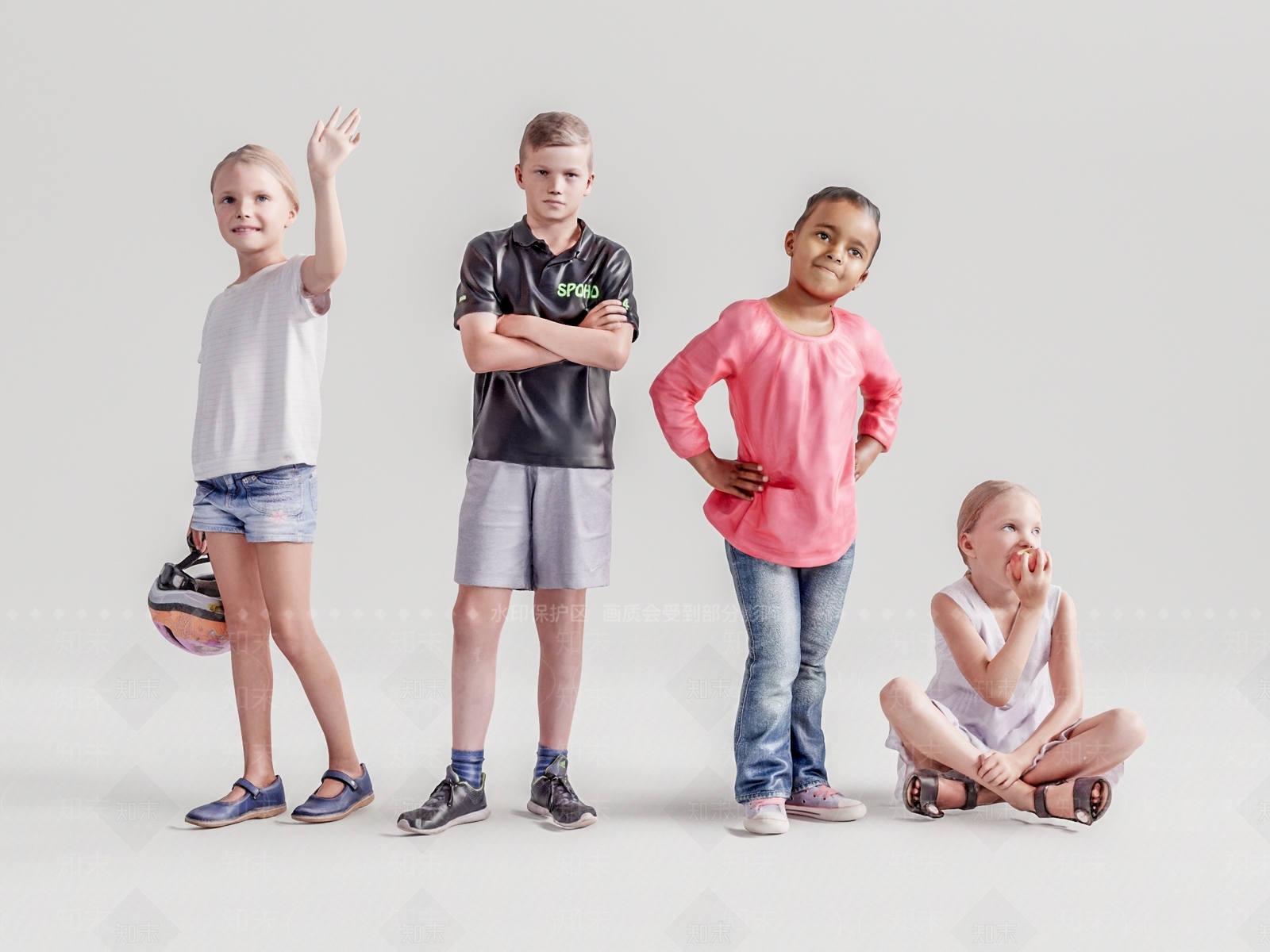 现代儿童人物SU模型下载【ID:1106270730】