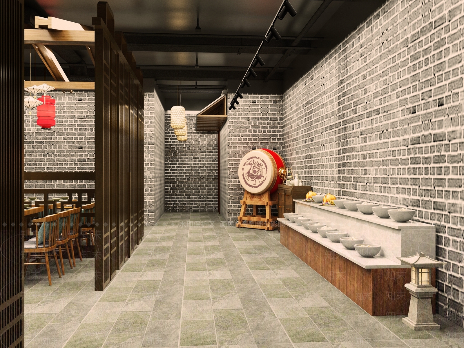 新中式火锅店3D模型下载【ID:1106273258】