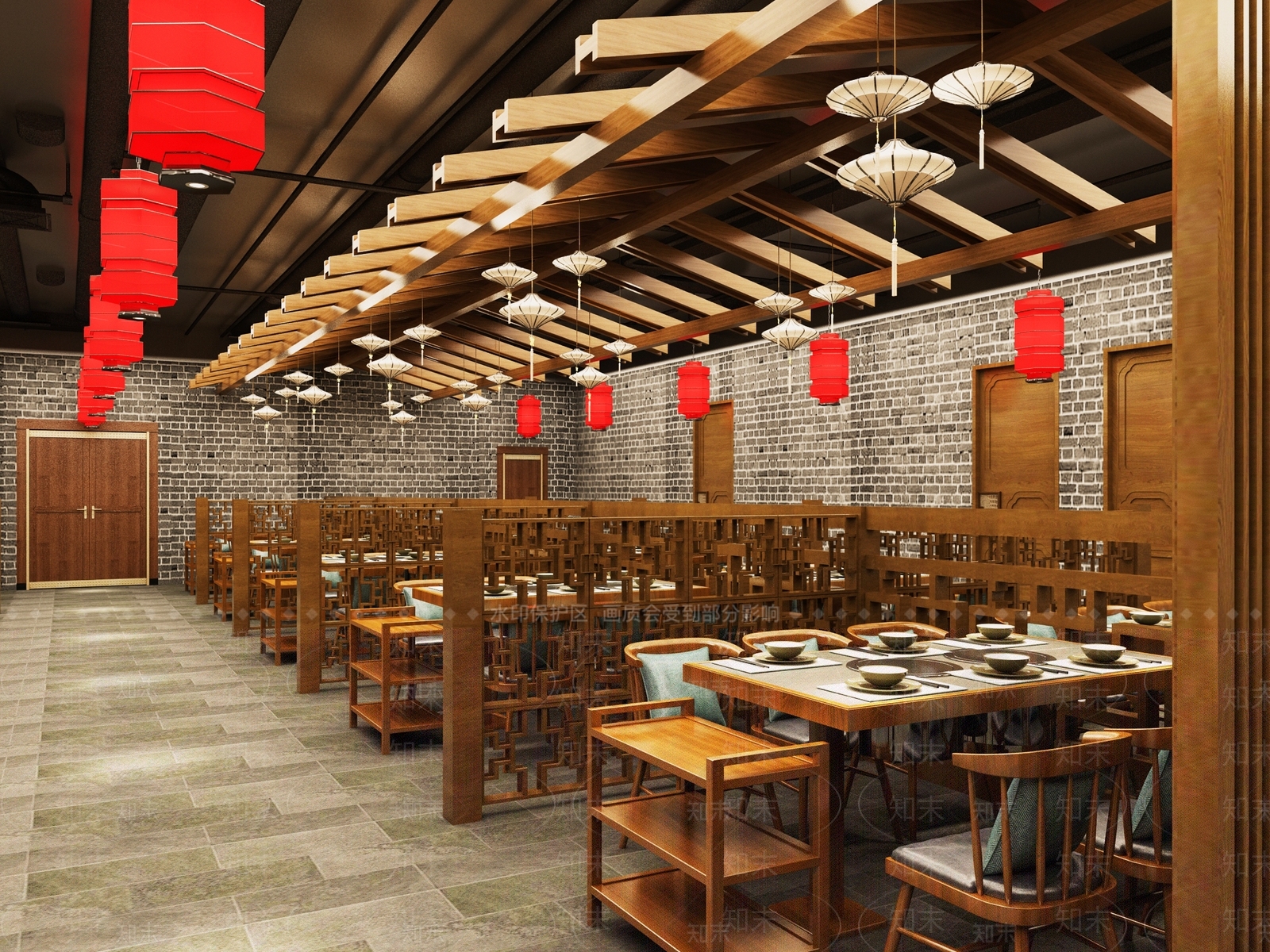新中式火锅店3D模型下载【ID:1106273368】