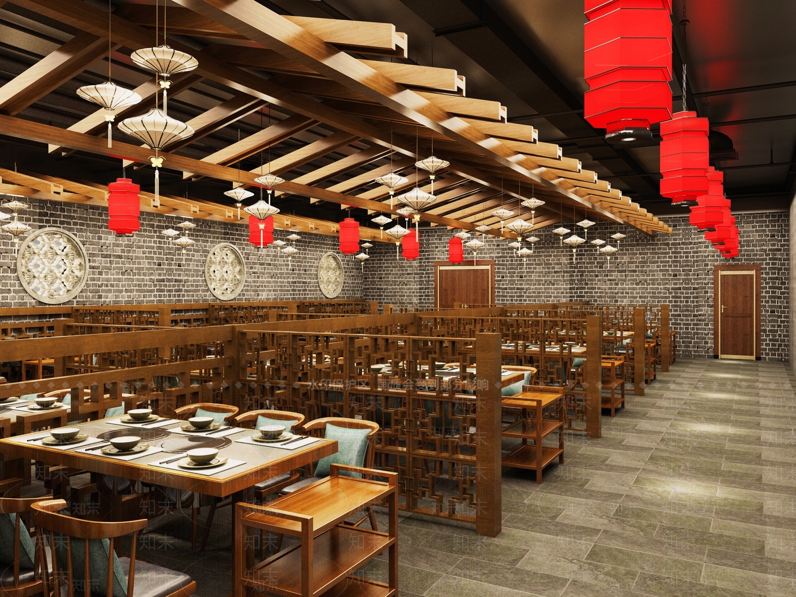 新中式火锅店3D模型下载【ID:1106273368】