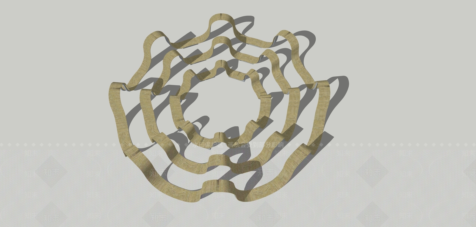 现代广场波浪雕塑SU模型下载【ID:1106276270】