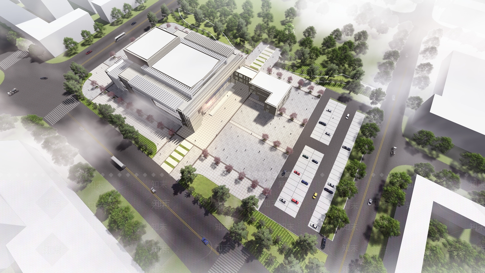 现代剧院建筑SU模型下载【ID:1106277424】