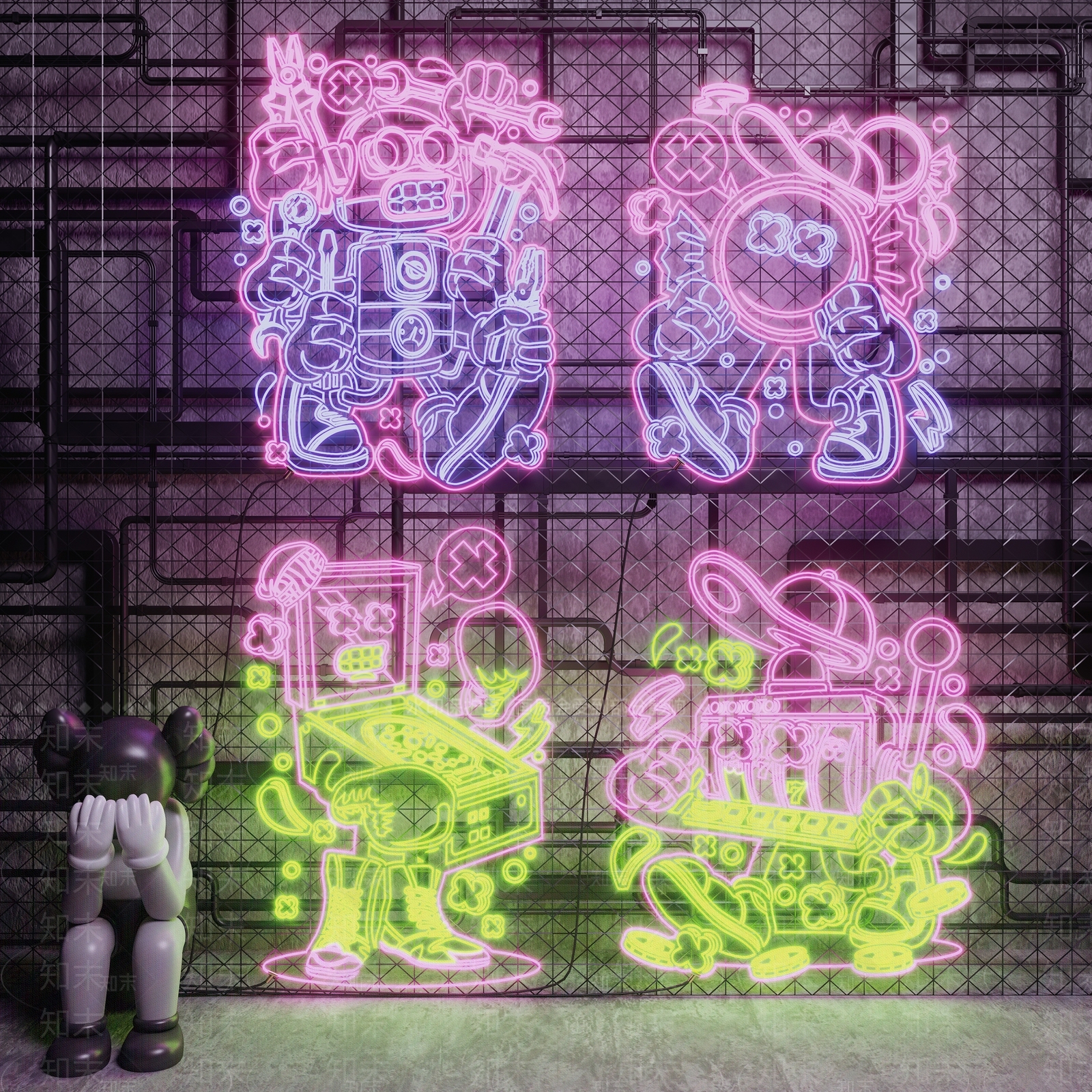 现代霓虹灯3D模型下载【ID:1106277588】