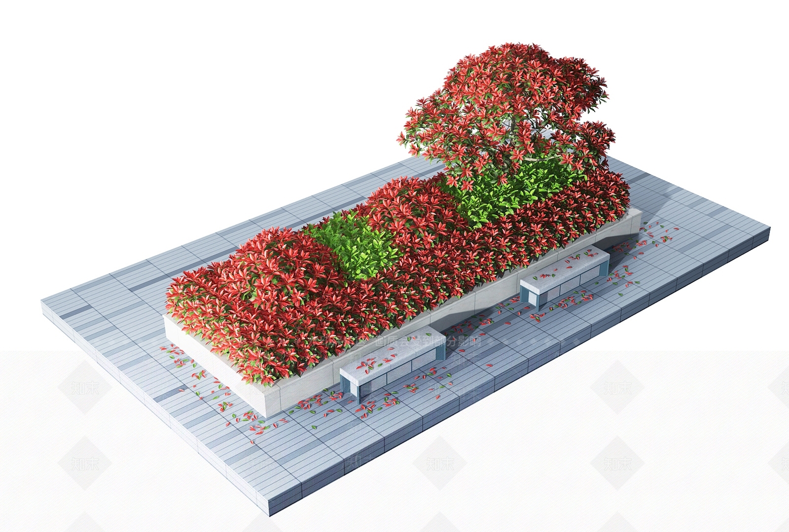 现代花坛3D模型下载【ID:1106380032】