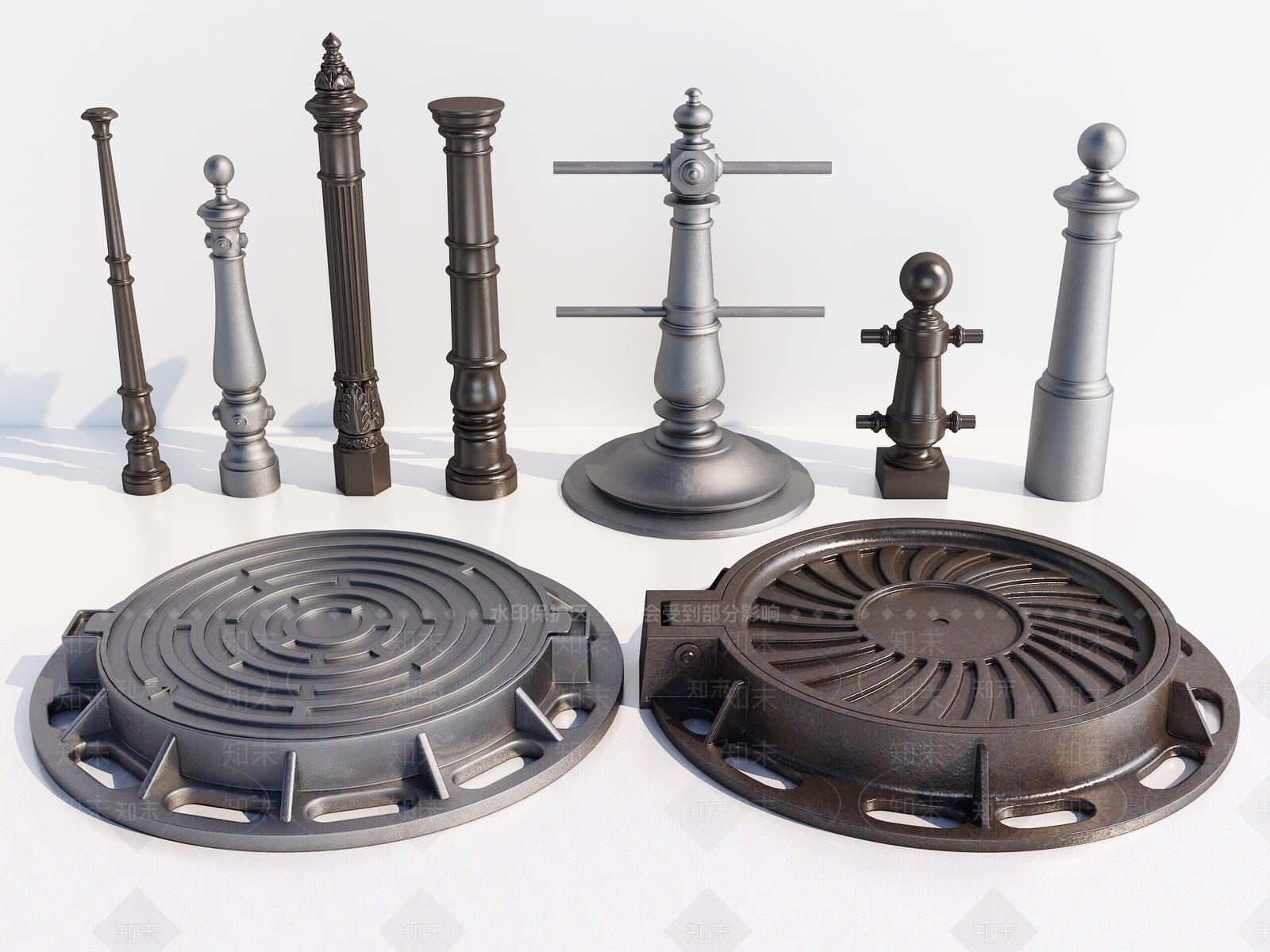 现代下水井盖3D模型下载【ID:1106282910】