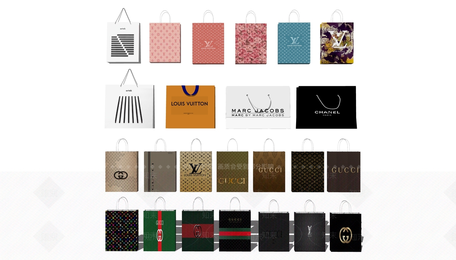 现代纸袋SU模型下载【ID:1106292900】