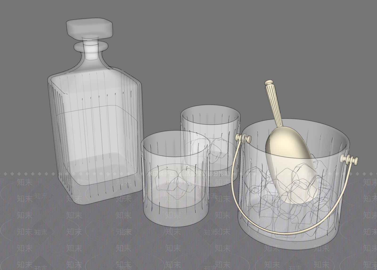 现代酒具SU模型下载【ID:1106297046】
