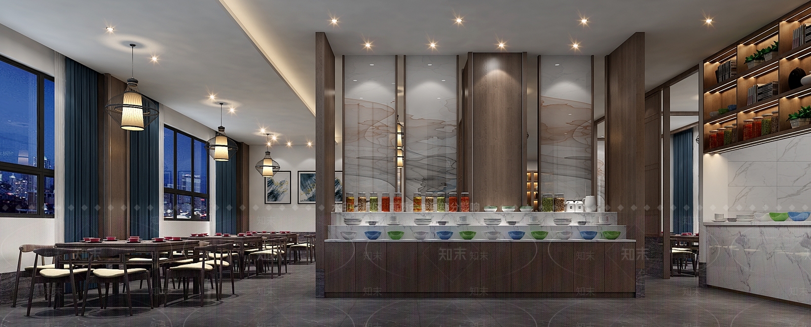新中式火锅店3D模型下载【ID:1106301768】