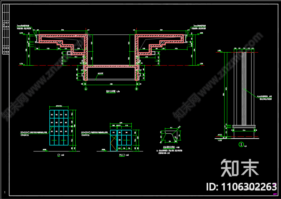 桂苑小区北大门cad施工图下载【ID:1106302263】