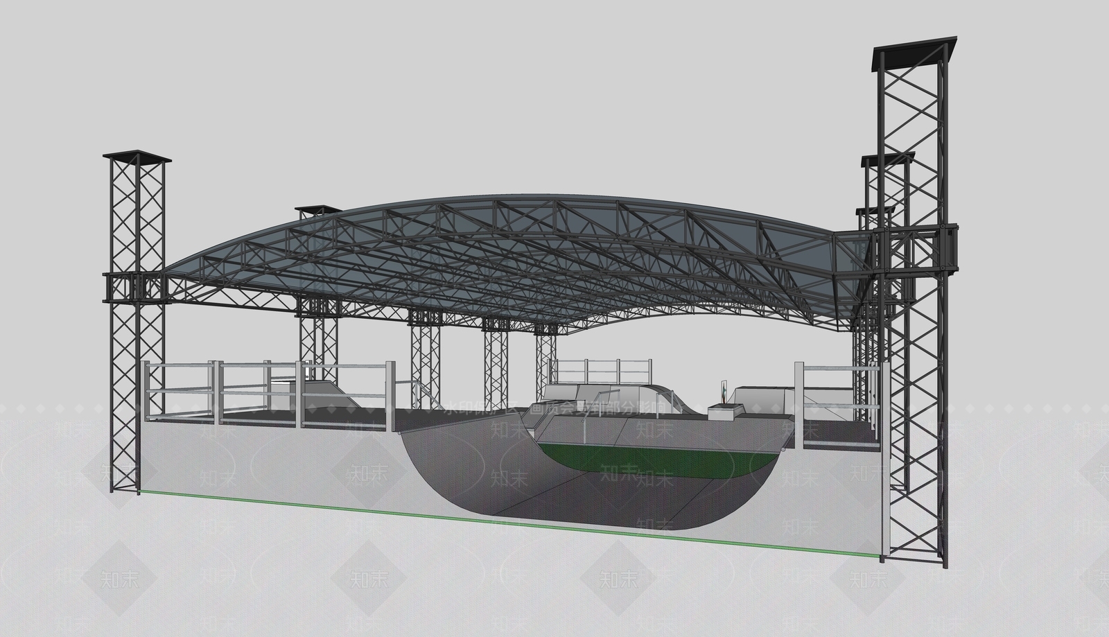 现代溜冰场SU模型下载【ID:1106306849】