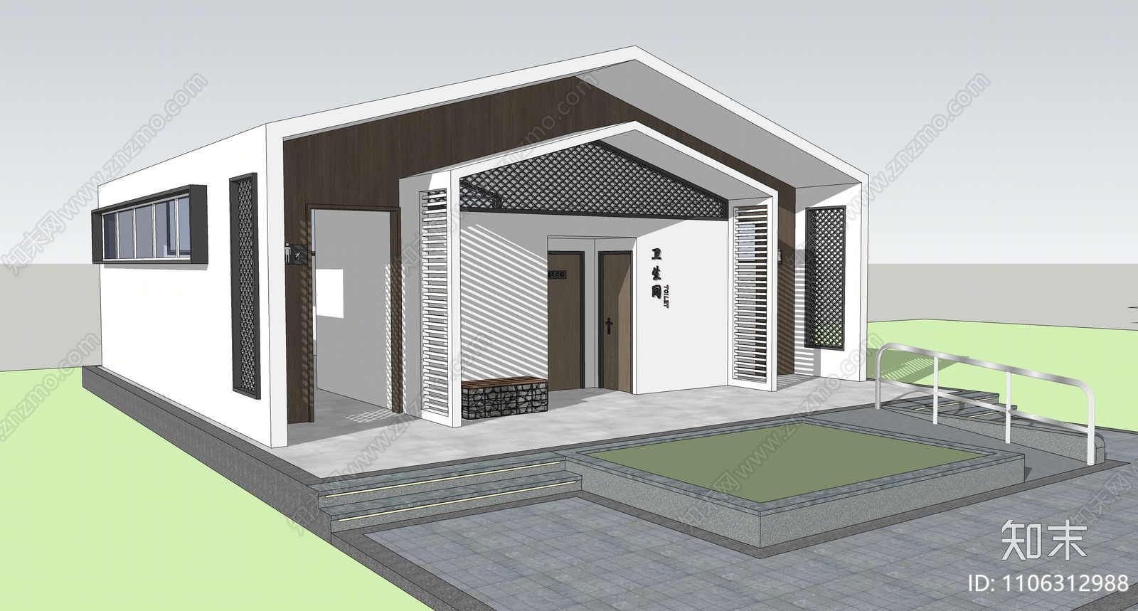 现代公共厕所SU模型下载【ID:1106312988】