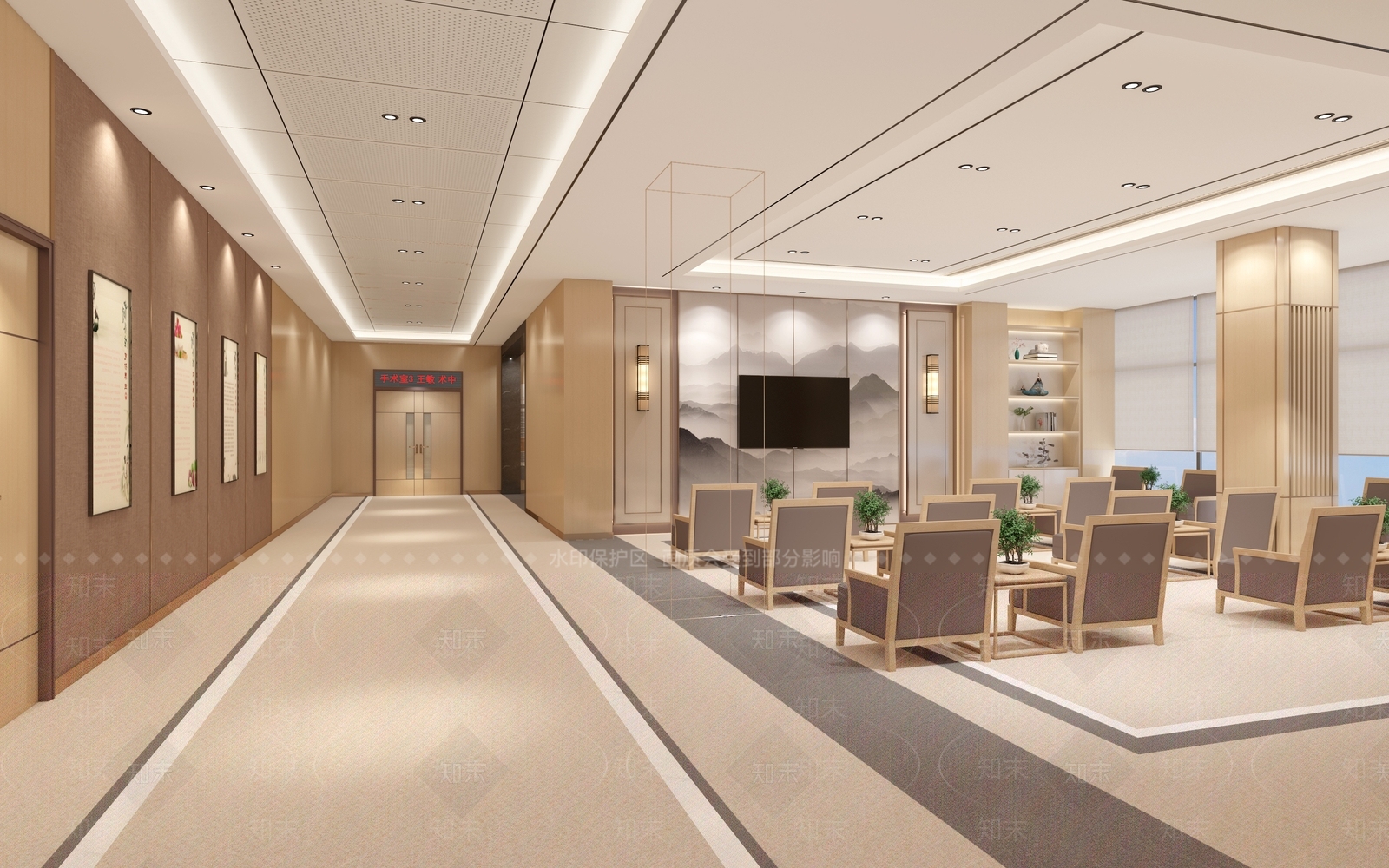 新中式医院3d模型下载