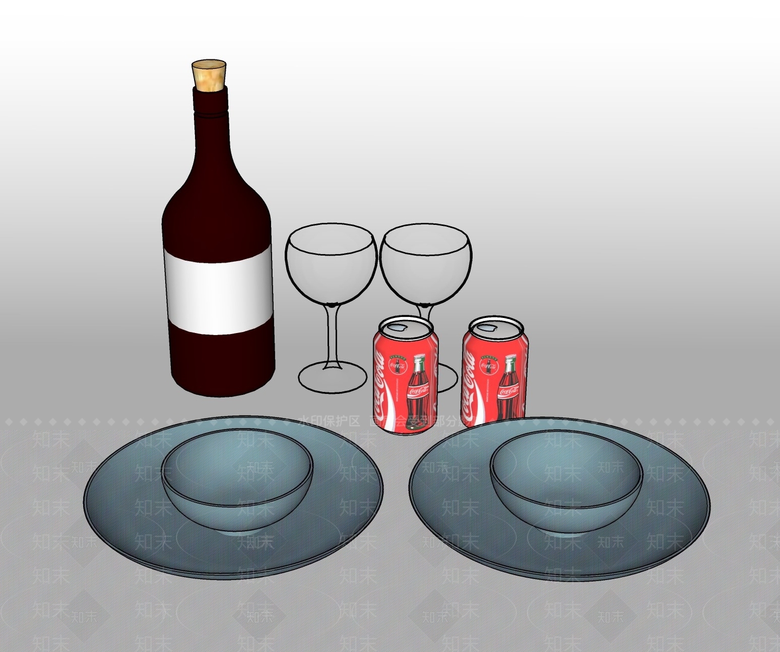 现代酒具SU模型下载【ID:1106315686】