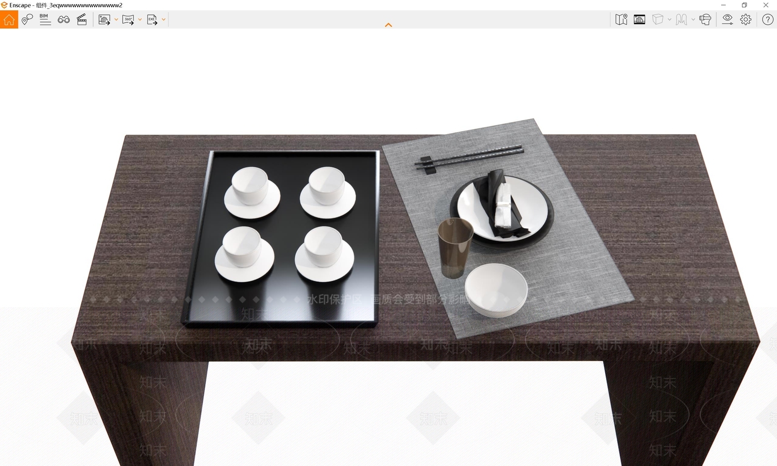 新中式茶具SU模型下载【ID:1106317195】