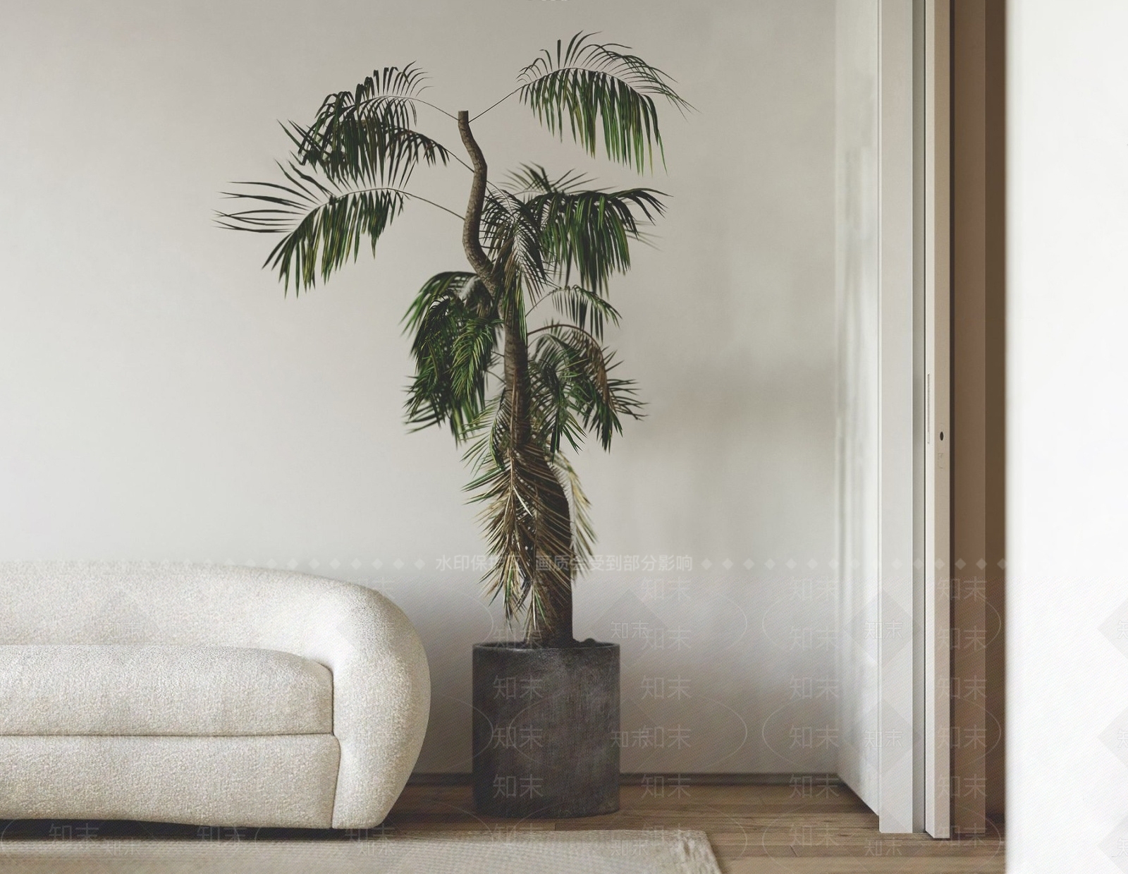 现代绿植盆栽SU模型下载【ID:1106319579】