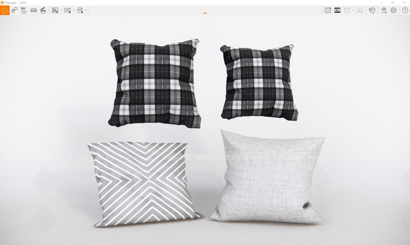 现代抱枕SU模型下载【ID:1106321645】