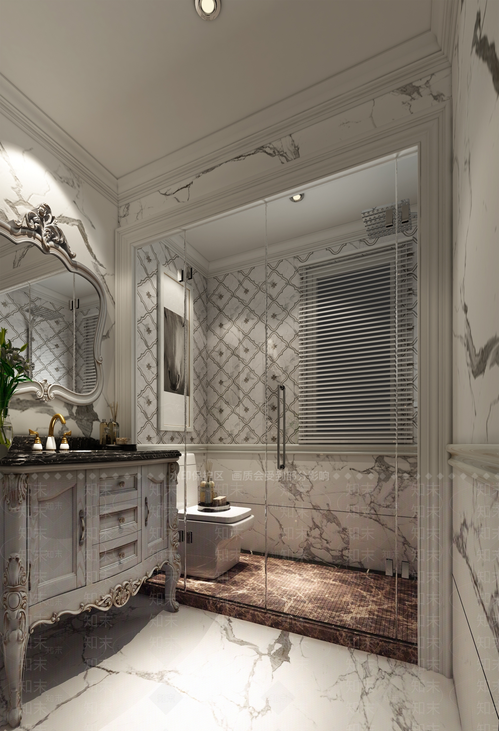 欧式古典卫生间3D模型下载【ID:1106324612】