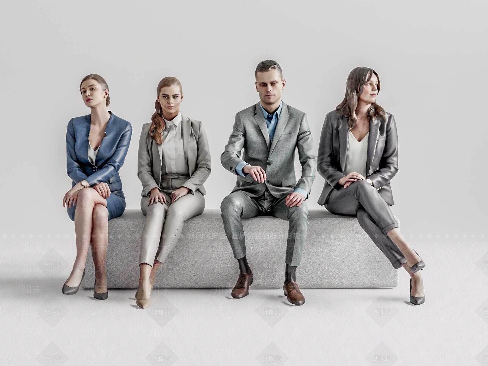 现代坐姿人物SU模型下载【ID:1106326404】