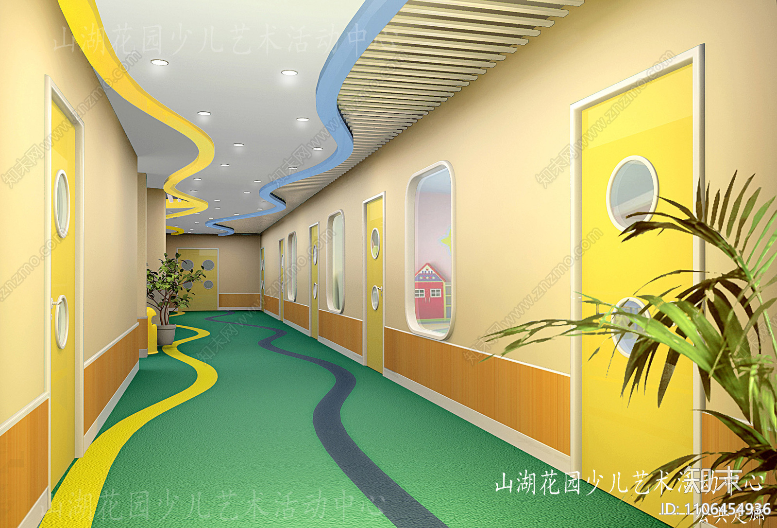 现代幼儿园cad施工图下载【ID:1106454936】