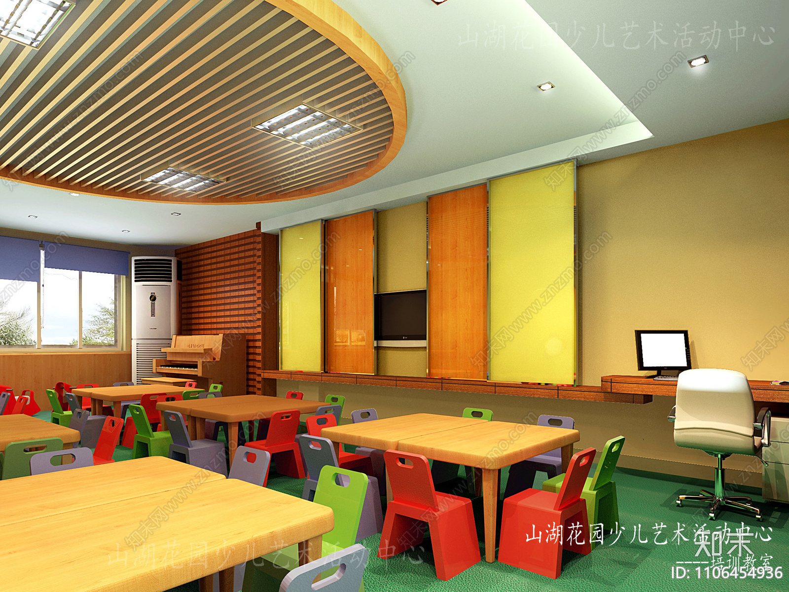 现代幼儿园cad施工图下载【ID:1106454936】