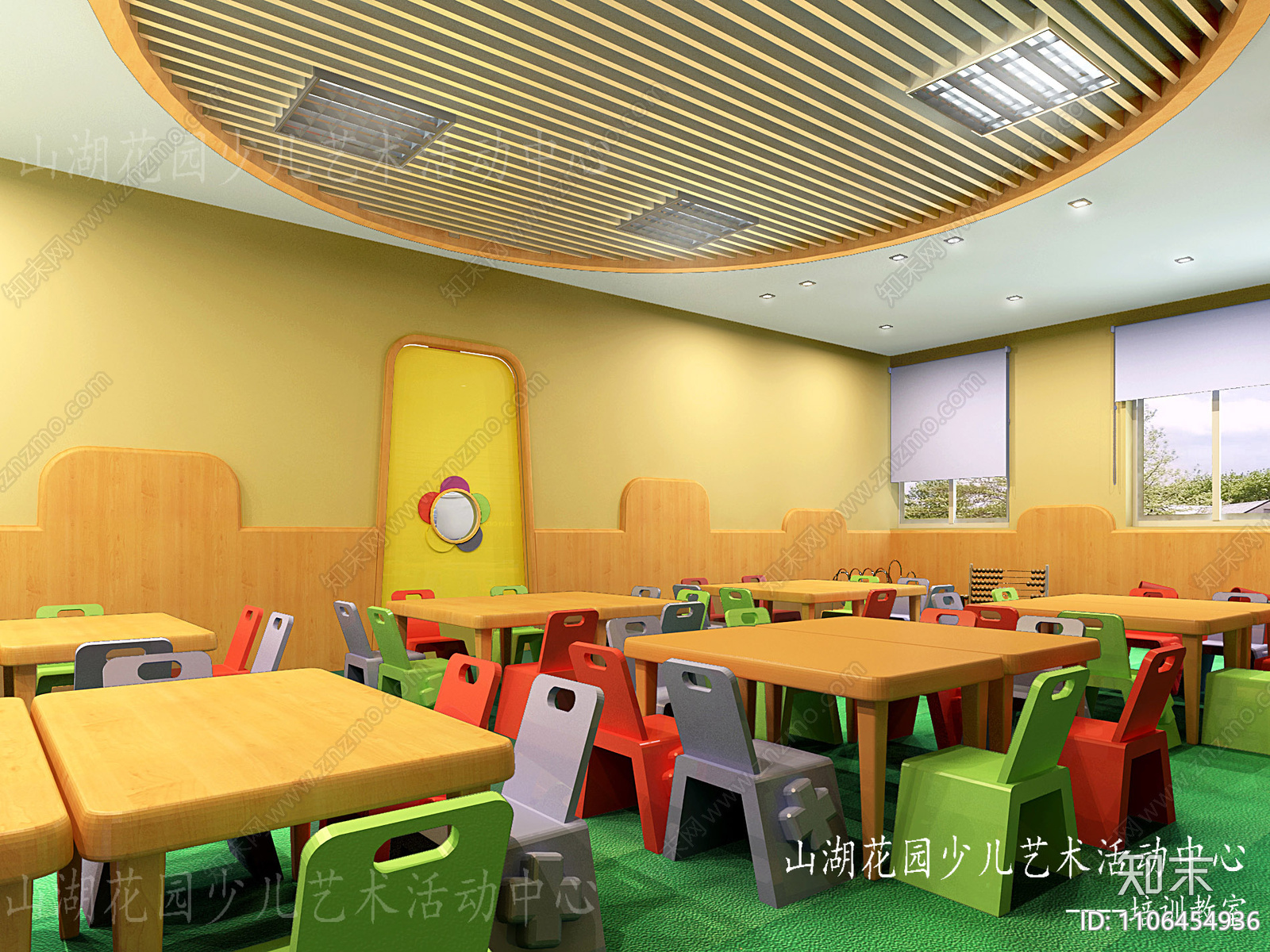现代幼儿园cad施工图下载【ID:1106454936】