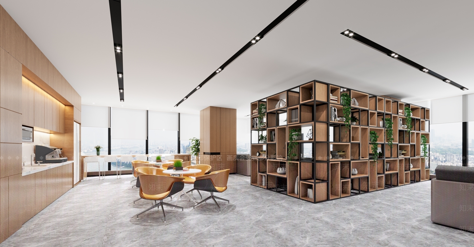 现代办公室茶水间3D模型下载【ID:1106339433】