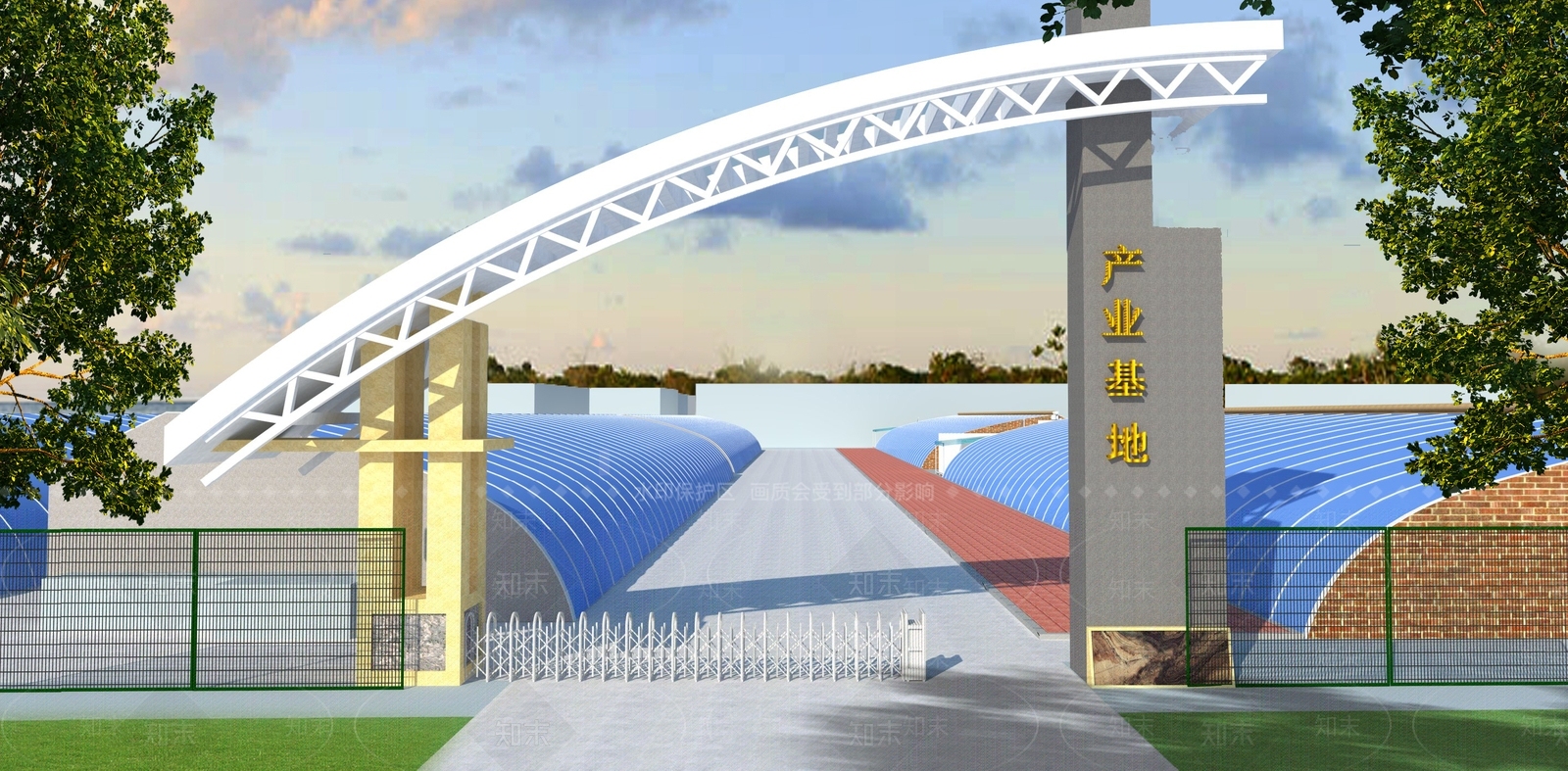 现代农场入口大门SU模型下载【ID:1106343893】