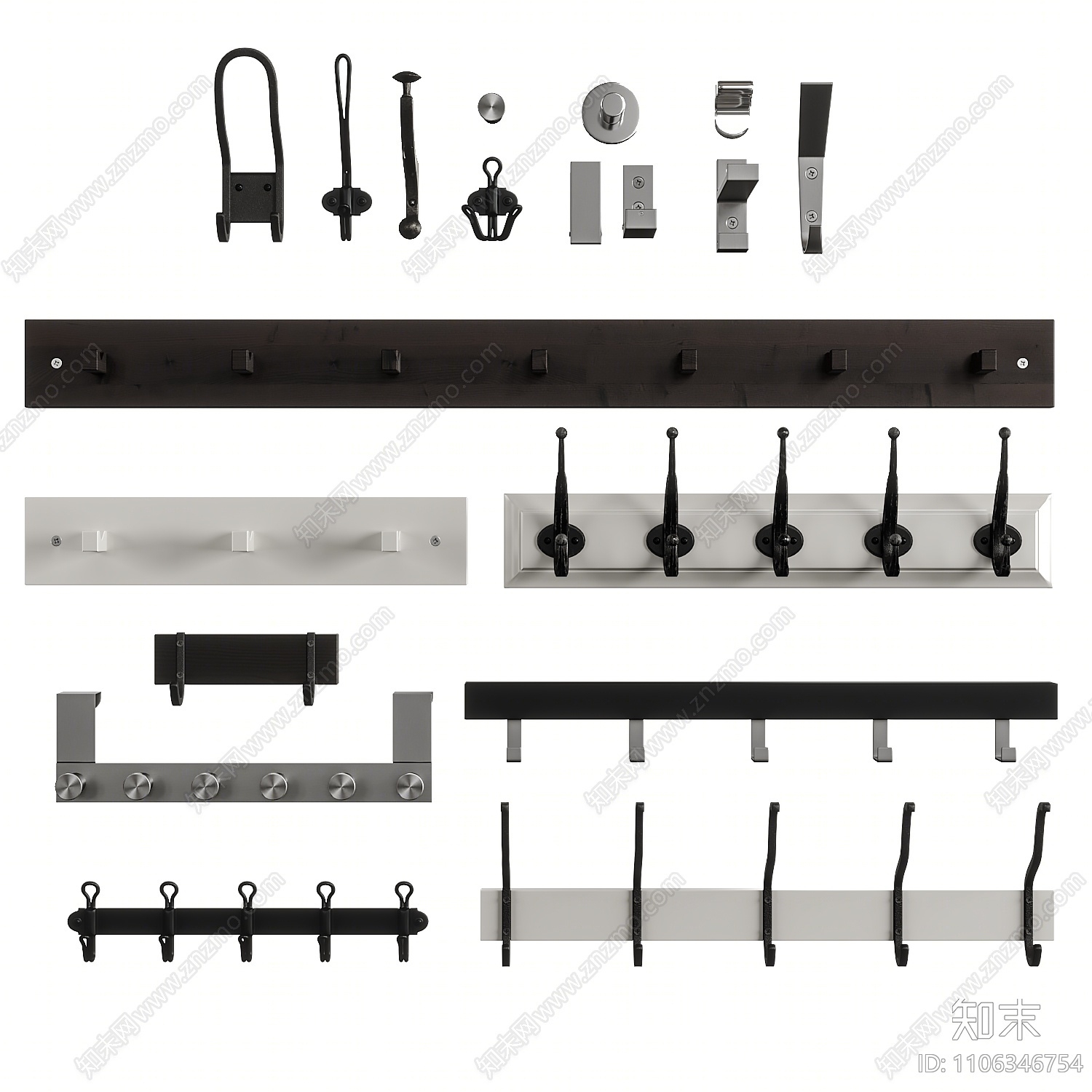 现代挂衣钩3D模型下载【ID:1106346754】