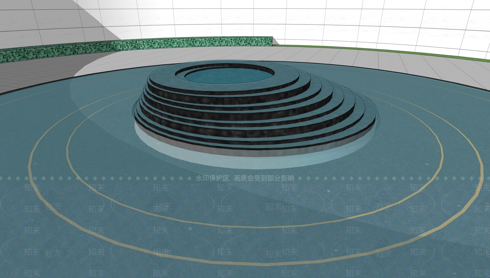 现代景观雕塑水景SU模型下载【ID:1106347113】