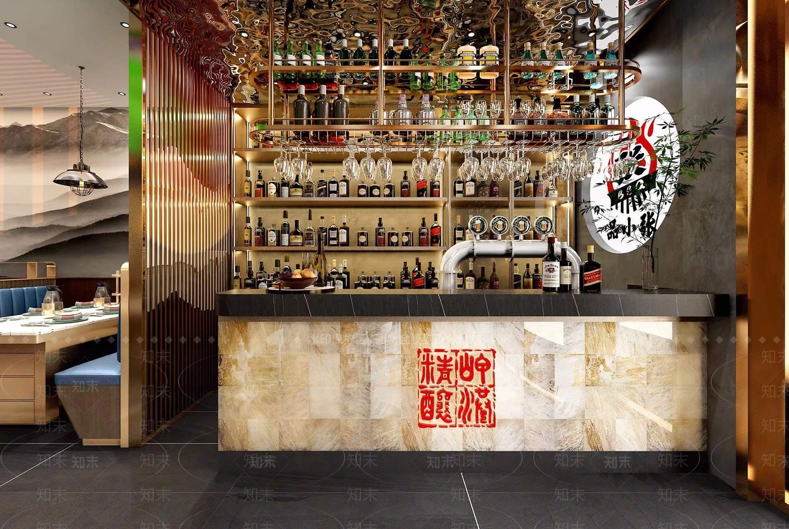 新中式烧烤店3D模型下载【ID:1106347139】