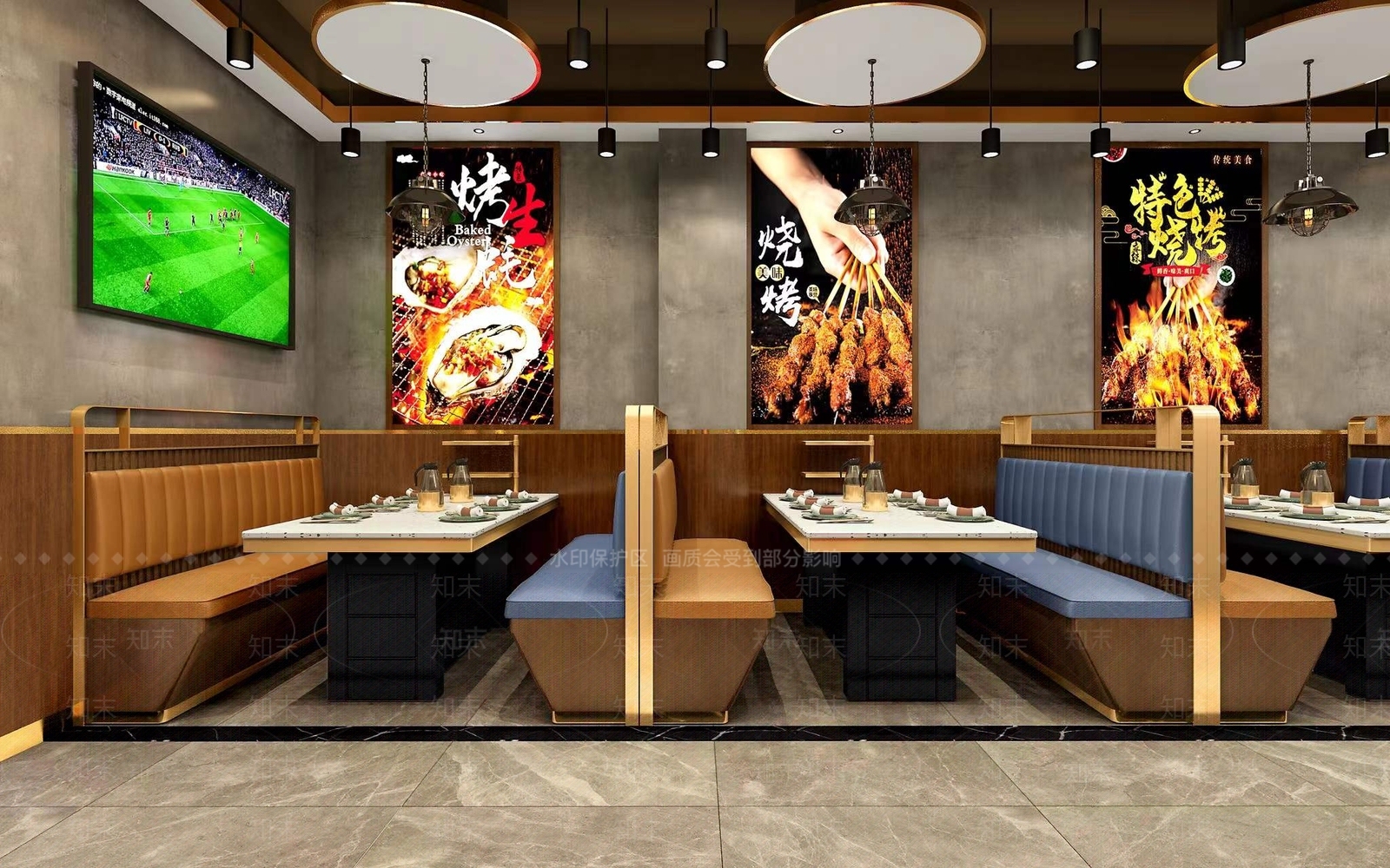新中式烧烤店3D模型下载【ID:1106347139】