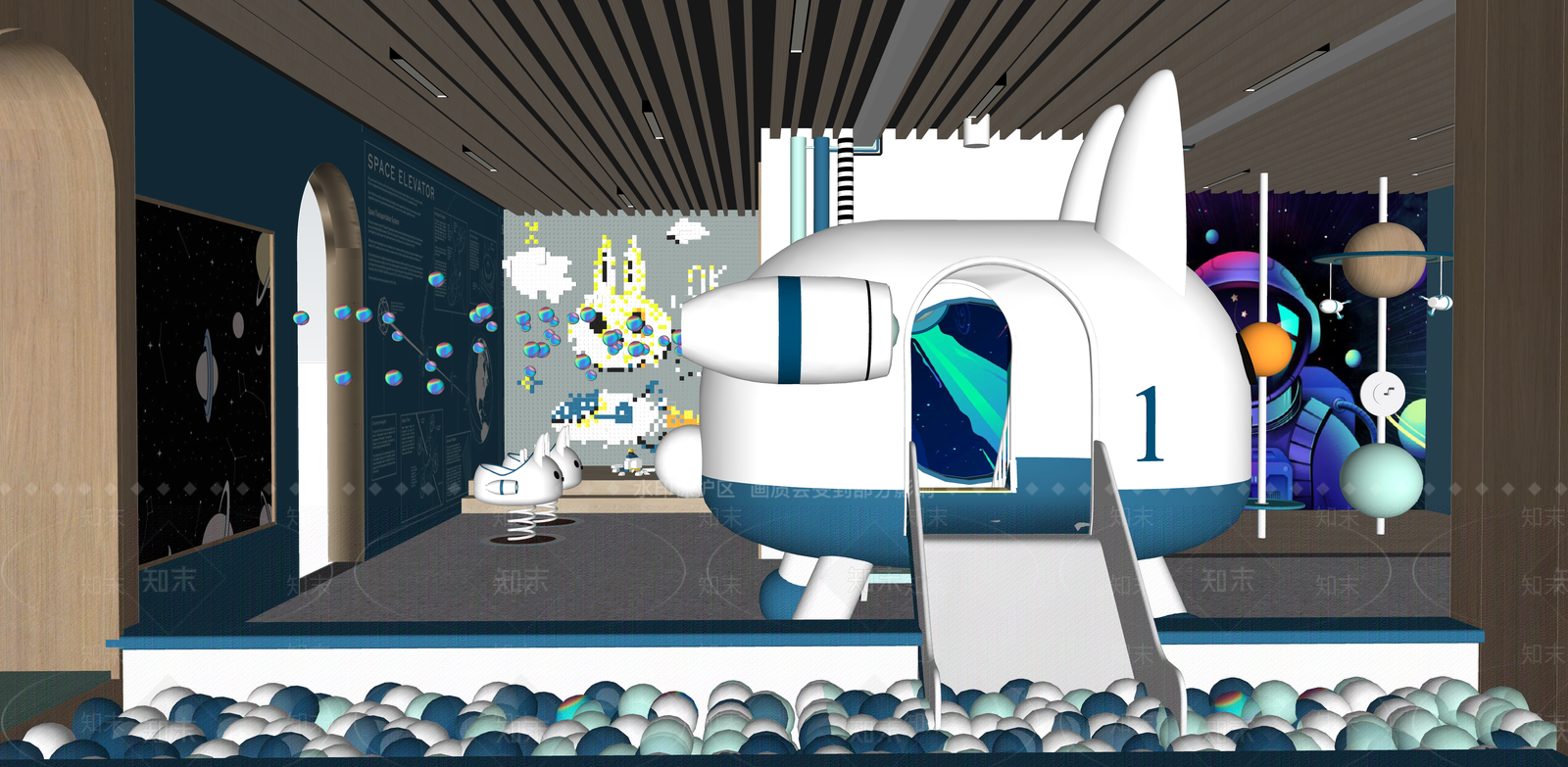 现代儿童活动空间SU模型下载【ID:1106350646】