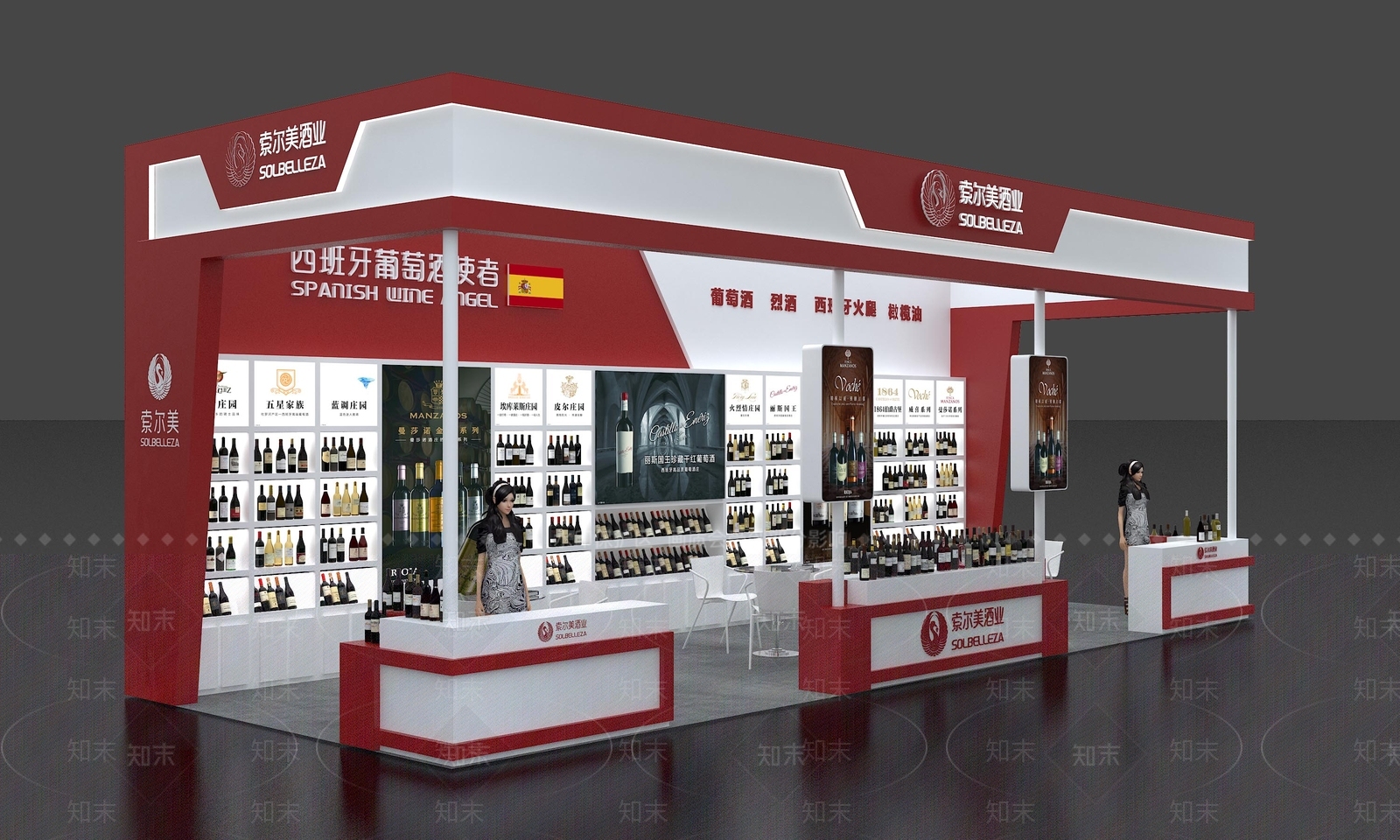 现代红酒展厅3D模型下载【ID:1106356417】