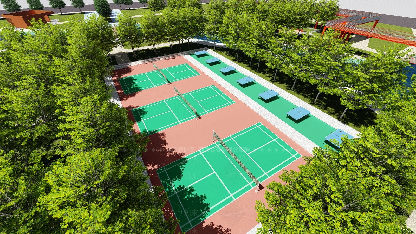 现代公园景观SU模型下载【ID:1106453897】