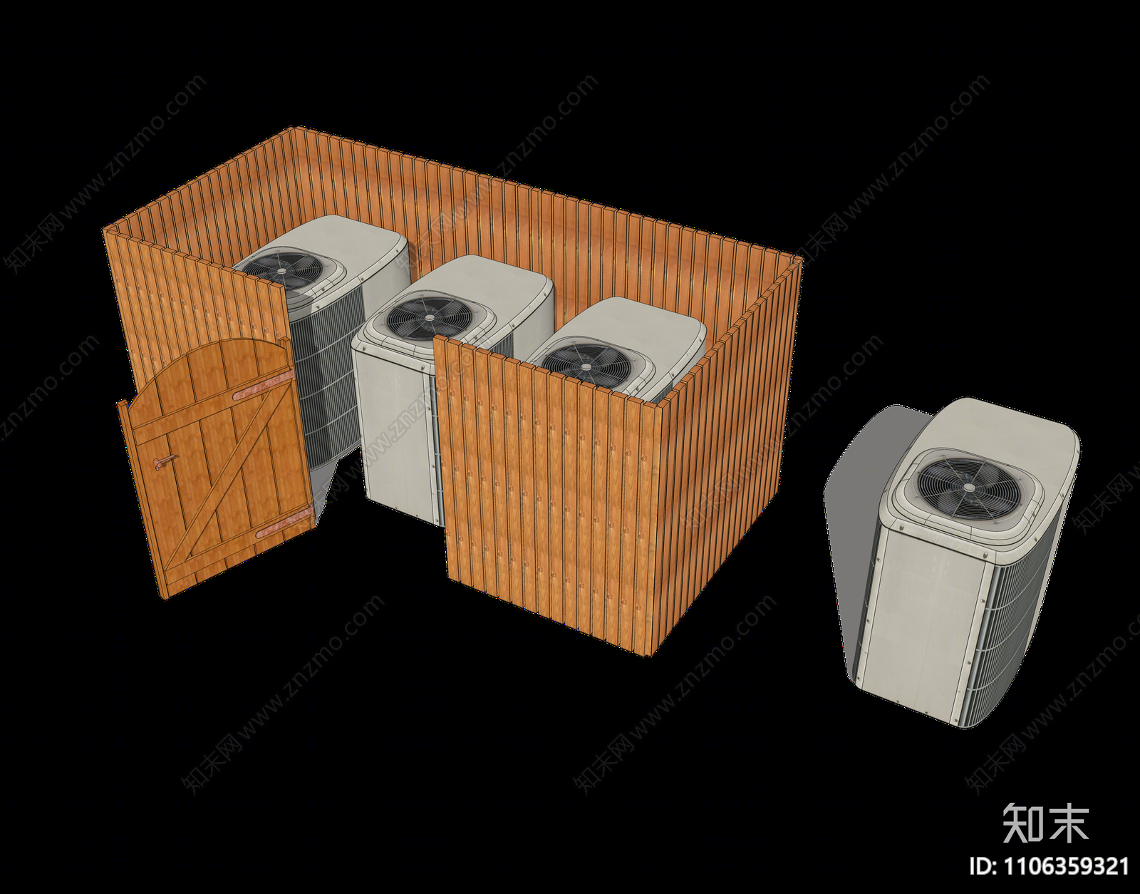 现代户外空调机箱SU模型下载【ID:1106359321】