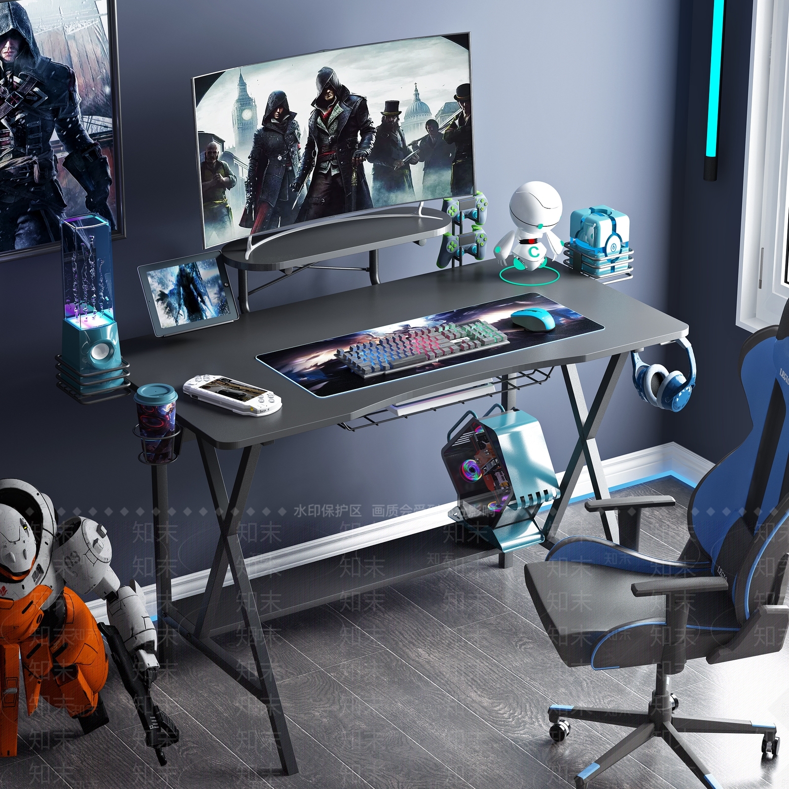 现代电脑桌椅SU模型下载【ID:1106359210】