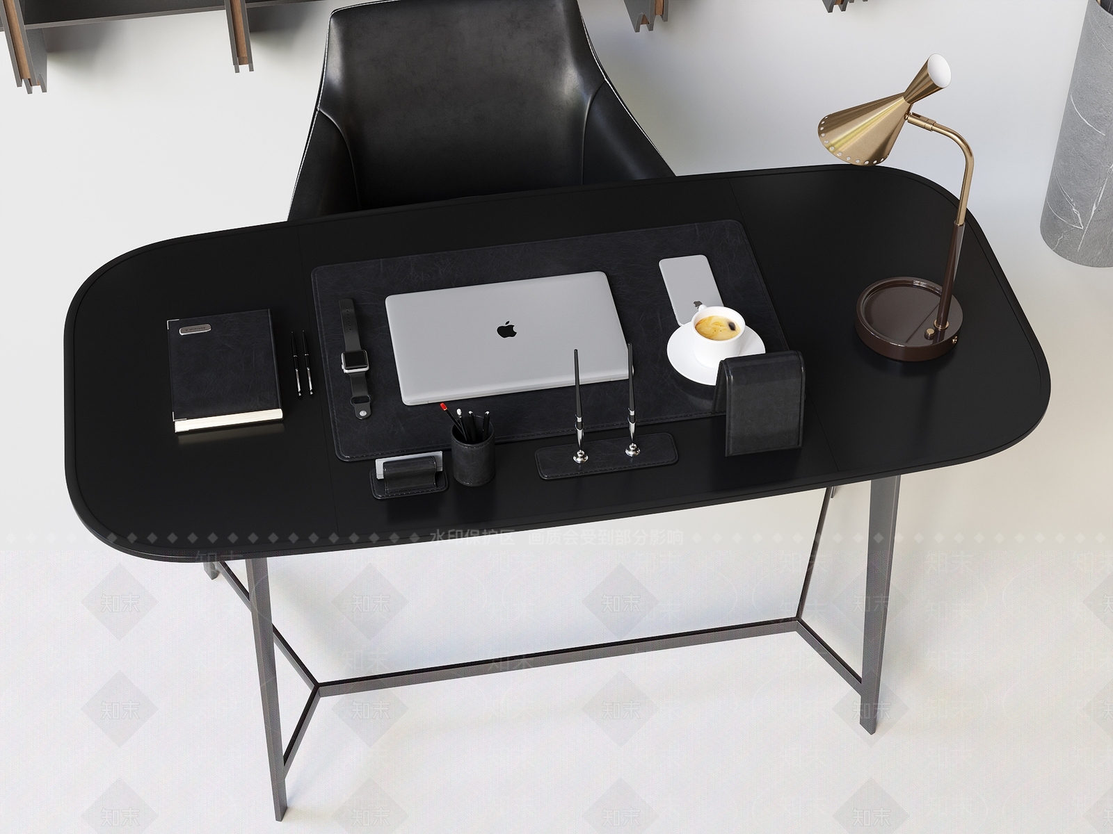 现代书桌椅组合3D模型下载【ID:1106365364】