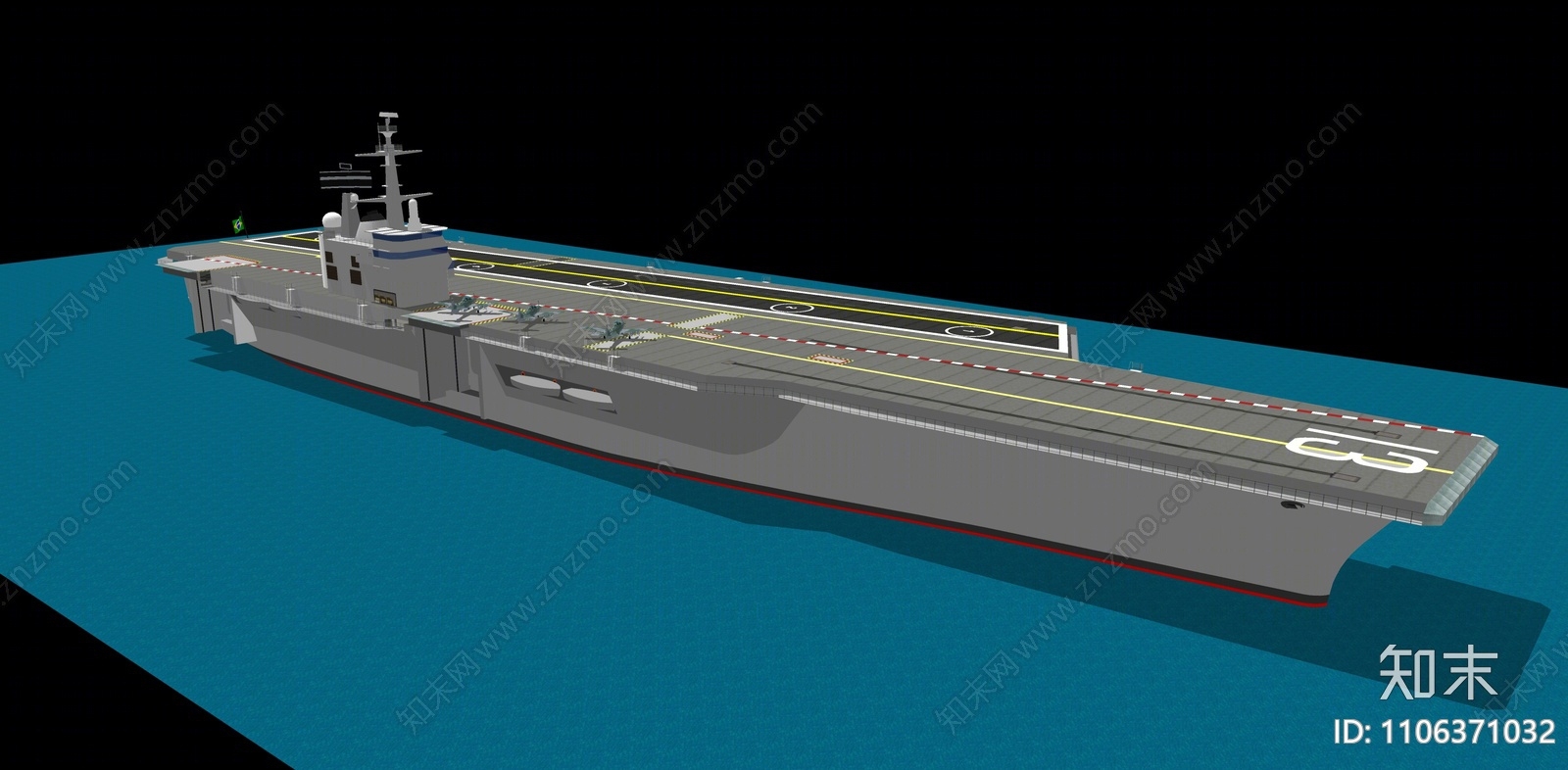 现代航空母舰SU模型下载【ID:1106371032】