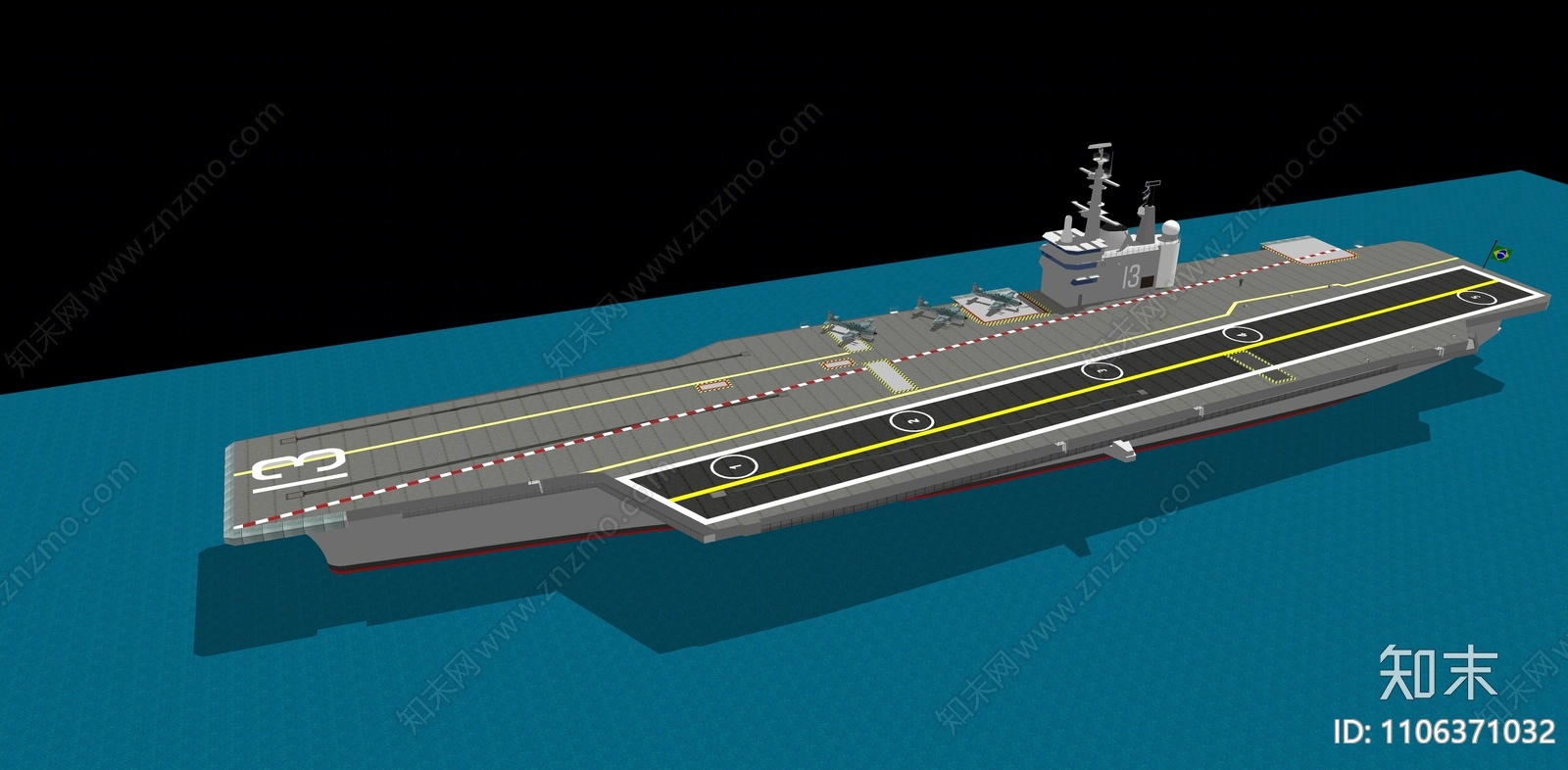 现代航空母舰SU模型下载【ID:1106371032】