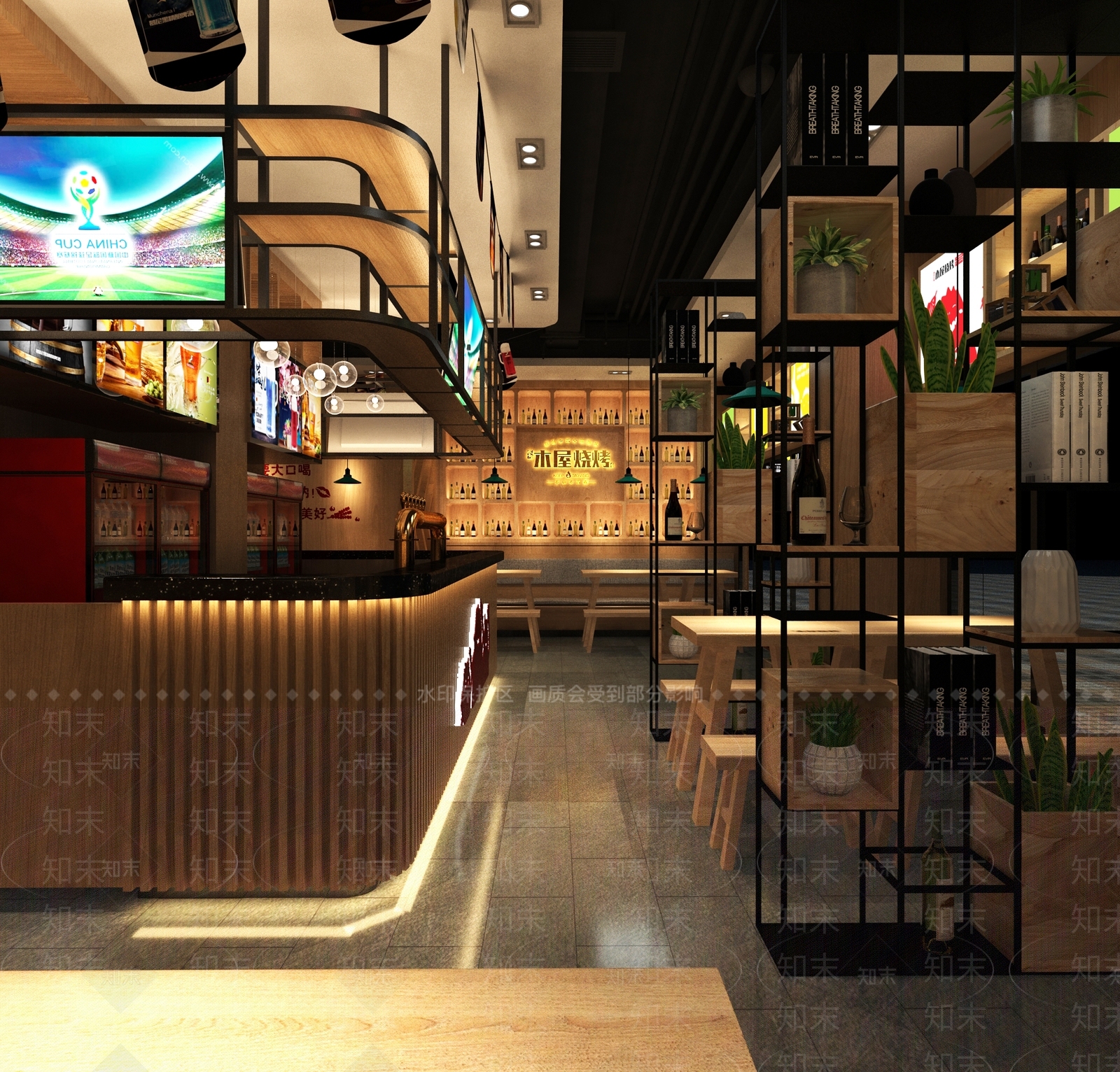 现代烧烤店3D模型下载【ID:1106370825】