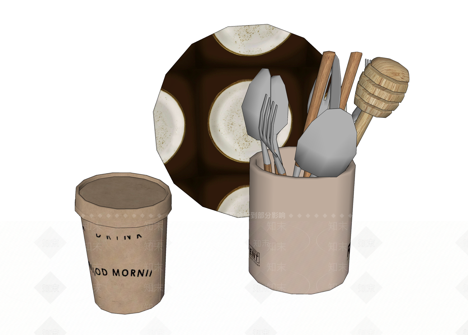 现代厨房用品组合SU模型下载【ID:1106371603】