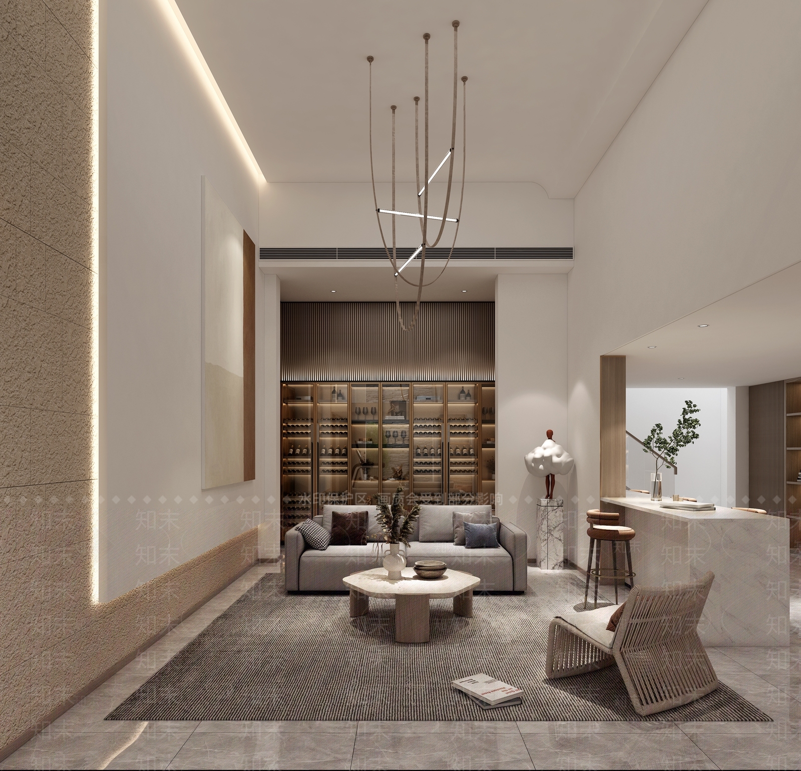 现代品酒室酒窖3D模型下载【ID:1106372232】
