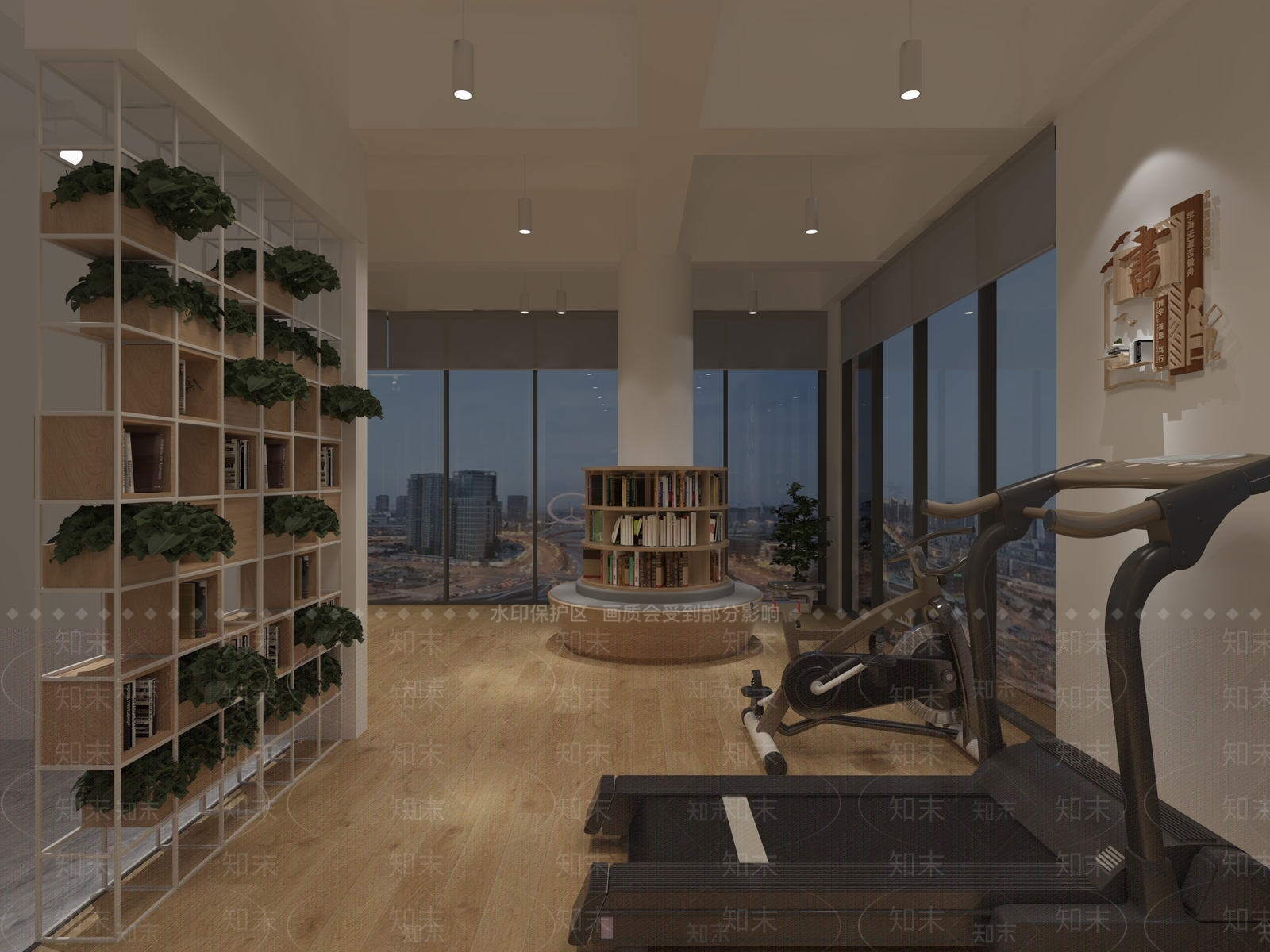 现代员工休息区3D模型下载【ID:1106376640】